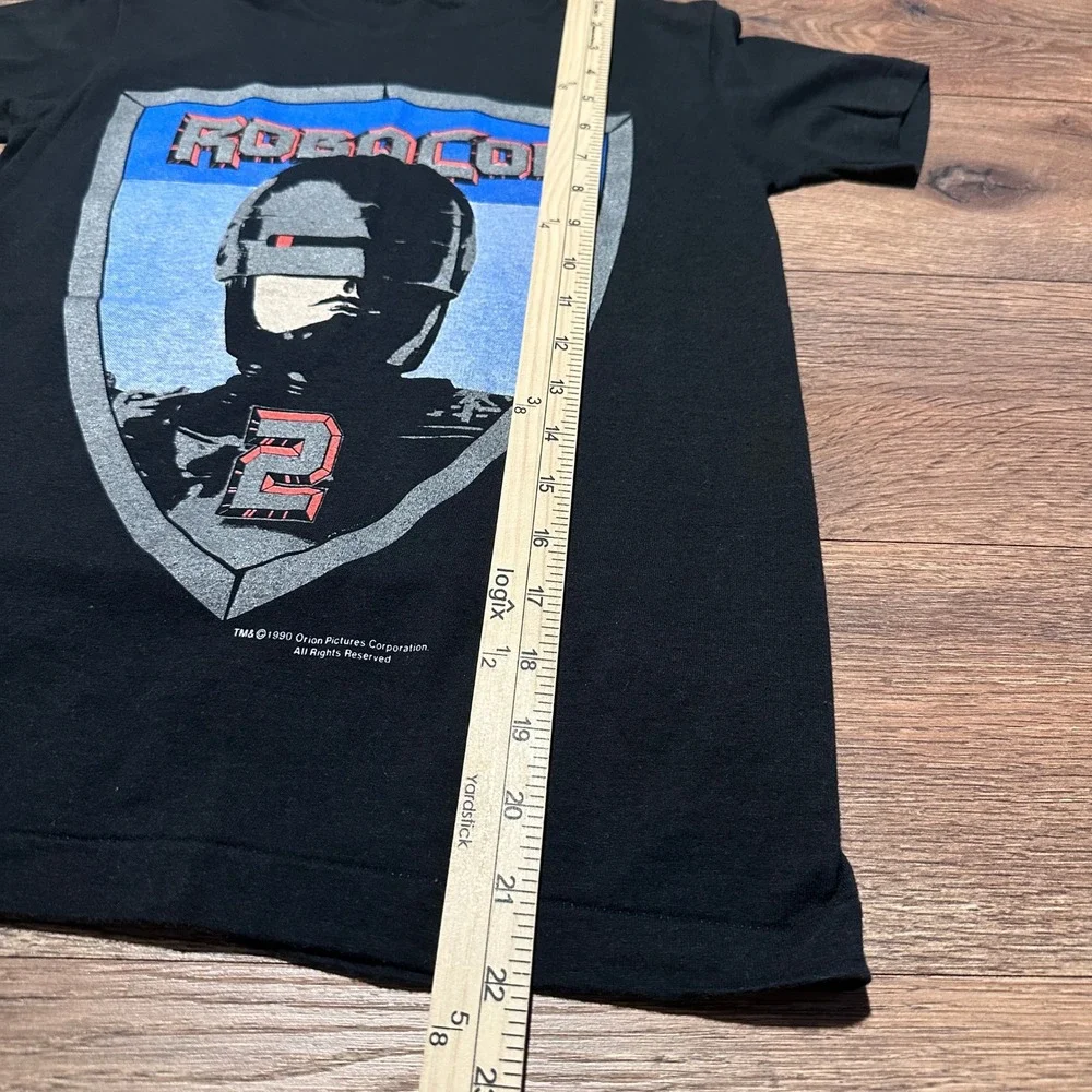 Vintage 1990 Anvil Black RoboCop 2 Graphic T Shirt Youth Large